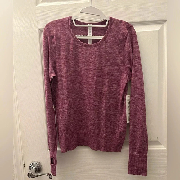 ! NWT LULULEMON BREEZE BY LS purple sz 6